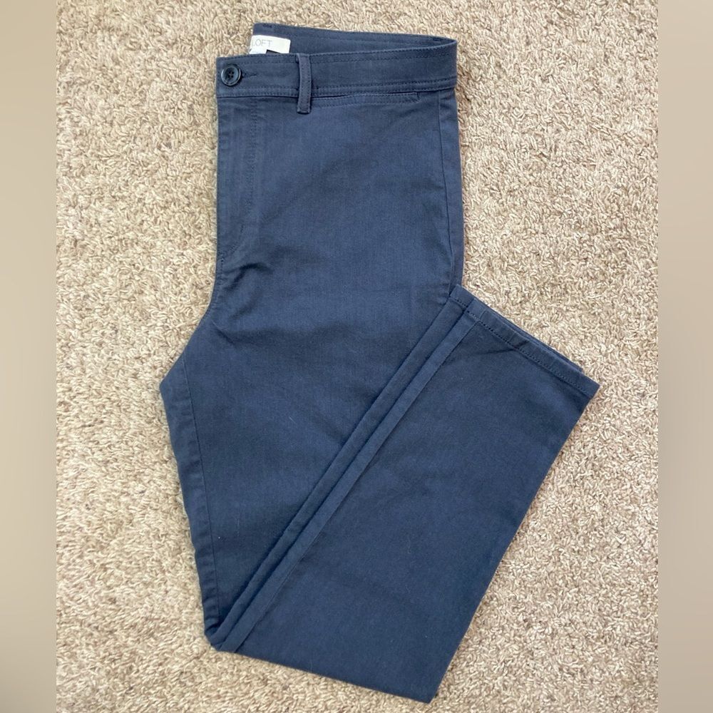 LOFT BNWT slim style Cadet Blue Gray High Waist slim Trousers